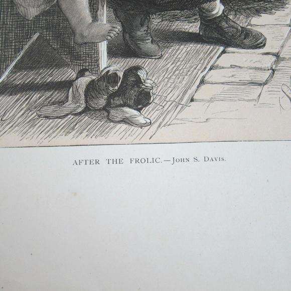 Antique 1873 Wood Engraving Print After the Frolic by John S. Davis, The Aldine - Picture 5 of 12